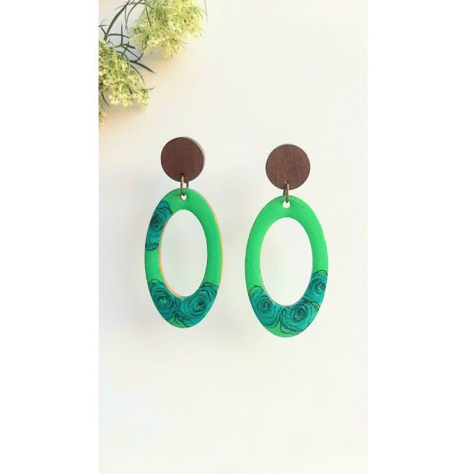 Boucles d'oreilles en bois 